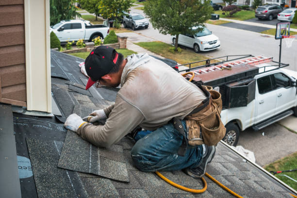 Professional Flat Roof Repair technician working in Hallieford, VA